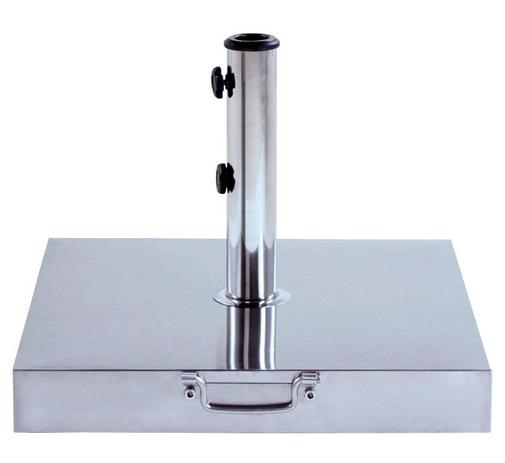Base para ombrellone em concreto quadrada revestido em inox 40kg com roda haste 37 a 49mm - Bel Lazer Menor preço em Base para ombrellone em concreto quadrada revestido em inox 40kg com roda haste 37 a 49mm - Bel Lazer