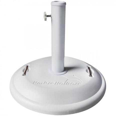 Base Redonda para Guarda-Sol e Ombrellone em Concreto Branca 22 KG MOR Menor preço em Base Redonda para Guarda-Sol e Ombrellone em Concreto Branca 22 KG MOR