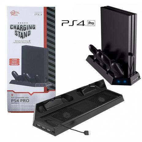 Base Vertical Pro Com Cooler - Preto - PlayStation 4 video game - Kjh Menor preço em Base Vertical Pro Com Cooler - Preto - PlayStation 4 video game - Kjh