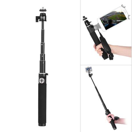 Bastão de Selfie Retrátil com Holder Lateral para Smartphone e Câmeras de Ação - Kingjoy Menor preço em Bastão de Selfie Retrátil com Holder Lateral para Smartphone e Câmeras de Ação - Kingjoy