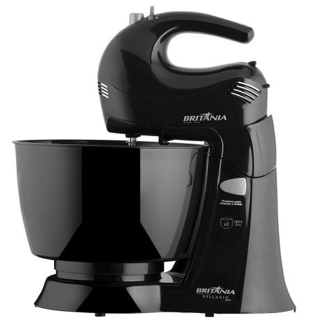 Batedeira Bollagio Maxx, 4 Velocidades + Pulsar , 1 Tigela, 350W, Preta - Britânia Menor preço em Batedeira Bollagio Maxx, 4 Velocidades + Pulsar , 1 Tigela, 350W, Preta - Britânia
