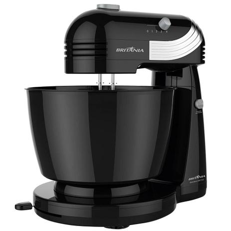 Batedeira Britânia BBT350P, 350W, 4 Vel, Tigela 4,3L Preto - 220V Menor preço em Batedeira Britânia BBT350P, 350W, 4 Vel, Tigela 4,3L Preto - 220V