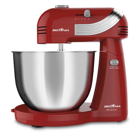 Batedeira Britânia BBT350V Inox Vermelha 350W Menor preço em Batedeira Britânia BBT350V Inox Vermelha 350W