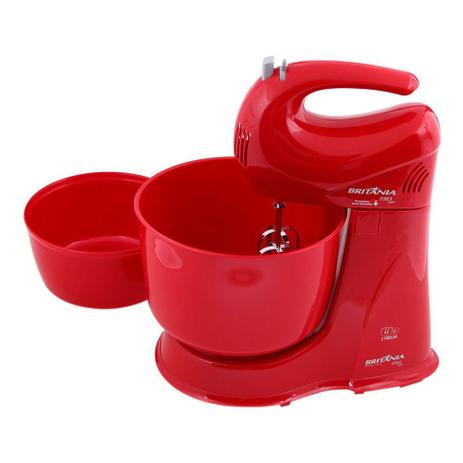 Batedeira de Mesa Britânia com 4 Velocidades e 2 Tigelas Pérola Maxx 2 Vermelha 127V Menor preço em Batedeira de Mesa Britânia com 4 Velocidades e 2 Tigelas Pérola Maxx 2 Vermelha 127V