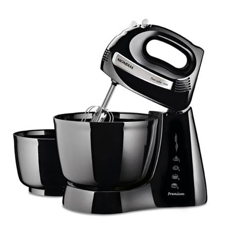 Batedeira Mondial Due Cake 4V 400W NB-04 NP Inox Preta - 127V Menor preço em Batedeira Mondial Due Cake 4V 400W NB-04 NP Inox Preta - 127V
