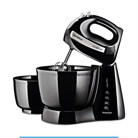 Batedeira Mondial Due Cake Inox NB-04 com 4 Velocidade 250W Preta Menor preço em Batedeira Mondial Due Cake Inox NB-04 com 4 Velocidade 250W Preta