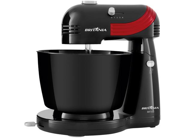 Batedeira Orbital Britânia Preto e Vermelho - 350W BBT350P 4 Velocidades Menor preço em Batedeira Orbital Britânia Preto e Vermelho - 350W BBT350P 4 Velocidades