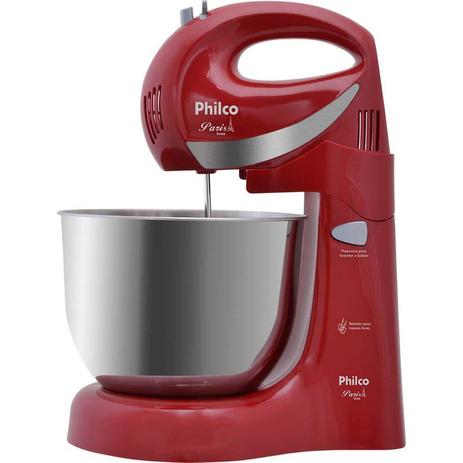 Batedeira Paris Tigela de Inox Vermelha 127 Volts- Philco Menor preço em Batedeira Paris Tigela de Inox Vermelha 127 Volts- Philco