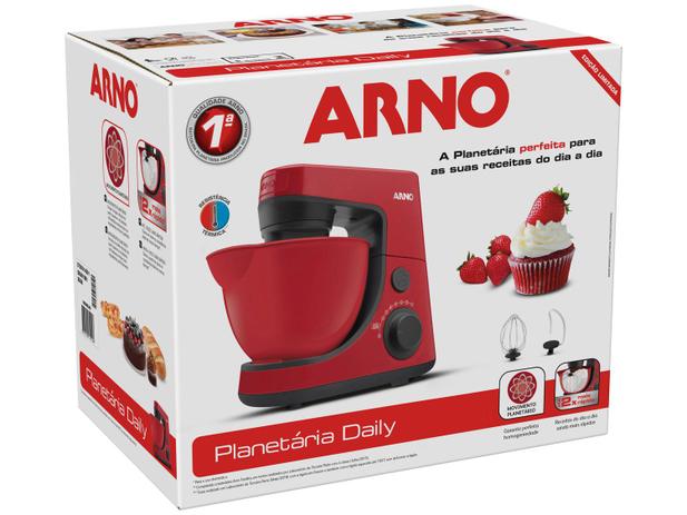 Batedeira Planetária Arno Vermelha 600W Daily - 8 Velocidades