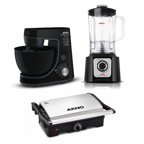 Batedeira Planetária Preta Arno + Liquidificador Power Max Preto + Grill Dual Inox é ruim? Batedeira Planetária Preta Arno + Liquidificador Power Max Preto + Grill Dual Inox é boa?