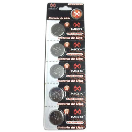 Bateria 3v Litio CR2025 com 5 Unidades MOX Menor preço em Bateria 3v Litio CR2025 com 5 Unidades MOX