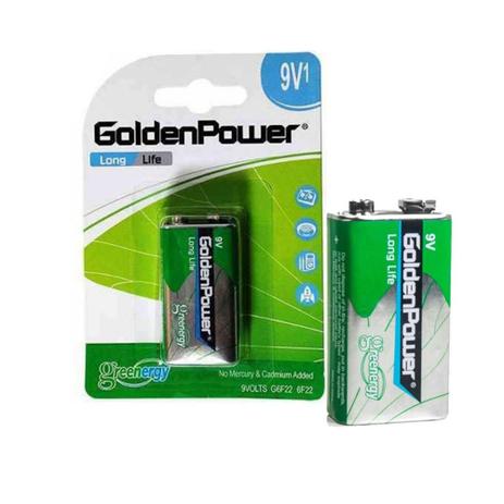 Bateria 9 Volts - Golden Power G6f22bc1 (cartela 1 Unidade) Menor preço em Bateria 9 Volts - Golden Power G6f22bc1 (cartela 1 Unidade)