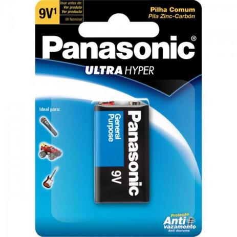 Bateria 9V 6F22UPT/1B PANASONIC Menor preço em Bateria 9V 6F22UPT/1B PANASONIC