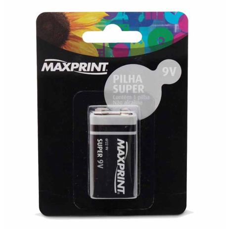 Bateria 9v super 75648-7 / un / maxprint Menor preço em Bateria 9v super 75648-7 / un / maxprint