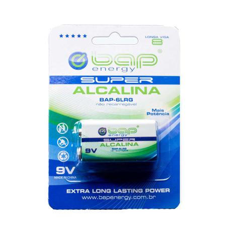 Bateria 9V Super Alcalina BAP6LRG Bap Energy Menor preço em Bateria 9V Super Alcalina BAP6LRG Bap Energy