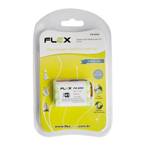 Bateria aa 3.6v 600mah tipo 41 para telefone sem fio - Flex gold Menor preço em Bateria aa 3.6v 600mah tipo 41 para telefone sem fio - Flex gold
