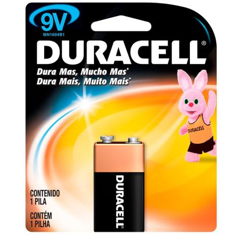 Bateria Alcalina 9V Duracell - MN1604B1 Menor preço em Bateria Alcalina 9V Duracell - MN1604B1