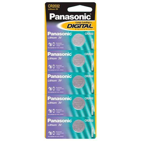 Bateria de lithium 3v com 5 cr2032-1bt - PANASONIC Menor preço em Bateria de lithium 3v com 5 cr2032-1bt - PANASONIC