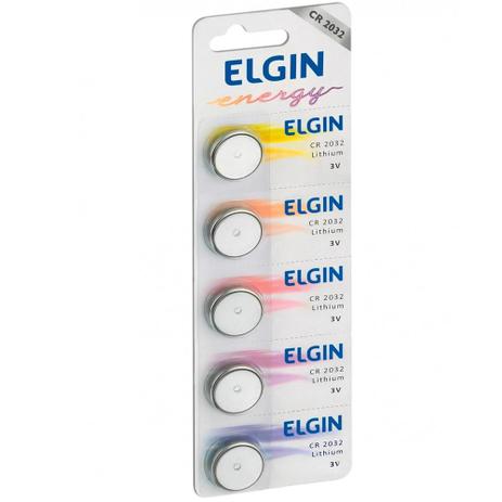 Bateria de Lithium Botão CR 2032 Elgin - tira c/5 Menor preço em Bateria de Lithium Botão CR 2032 Elgin - tira c/5