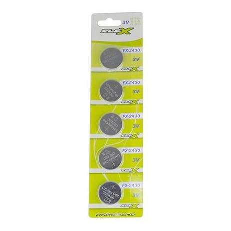 Bateria de lítio cr2430 3v blister com 5 un - Flex gold Menor preço em Bateria de lítio cr2430 3v blister com 5 un - Flex gold