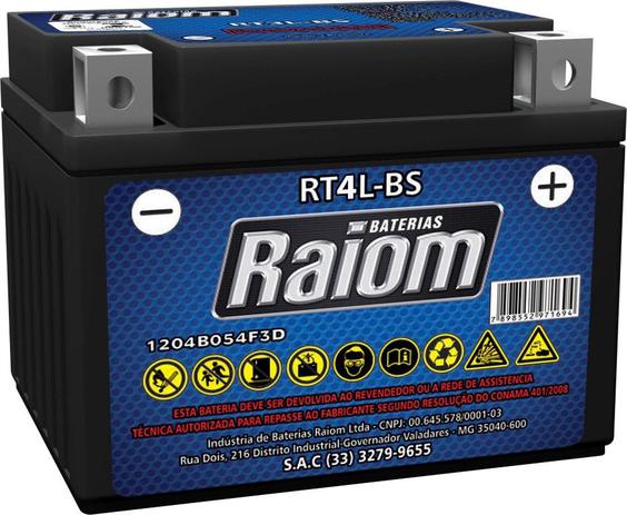 Bateria de Moto Raiom Yt4l-bs 3ah 12v Selada (Rt4l-bs) Menor preço em Bateria de Moto Raiom Yt4l-bs 3ah 12v Selada (Rt4l-bs)