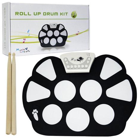 Bateria Eletrônica Musical Silicone Digital Roll Up Drum Kit 10 Pads 2 Pedais Baqueta KH-W758 Preta Menor preço em Bateria Eletrônica Musical Silicone Digital Roll Up Drum Kit 10 Pads 2 Pedais Baqueta KH-W758 Preta