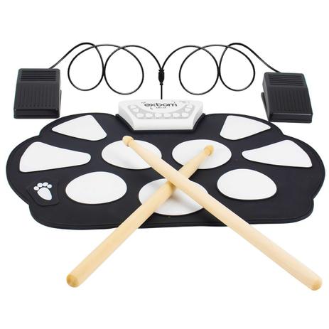 Bateria Eletrônica Portátil Instrumento Musical em Silicone Dobrável com Baquetas e Pedais EMT-S9 - Apolum Menor preço em Bateria Eletrônica Portátil Instrumento Musical em Silicone Dobrável com Baquetas e Pedais EMT-S9 - Apolum