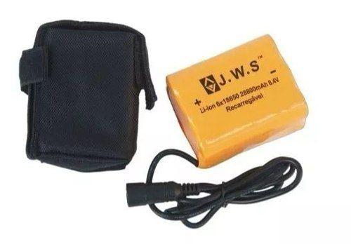 Bateria Farol Bike 8.4v Emborrachada 6x18650 7800 mAh - Jws Menor preço em Bateria Farol Bike 8.4v Emborrachada 6x18650 7800 mAh - Jws