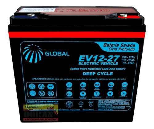 Bateria global selada 27ah 12v tecnologia vrla/agm ciclo profundo Menor preço em Bateria global selada 27ah 12v tecnologia vrla/agm ciclo profundo