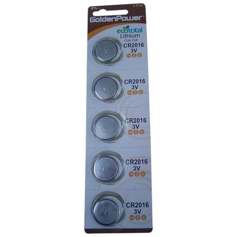 Bateria Golden Power Lithium CR2016 3V Cartela com 5 Unidades Menor preço em Bateria Golden Power Lithium CR2016 3V Cartela com 5 Unidades