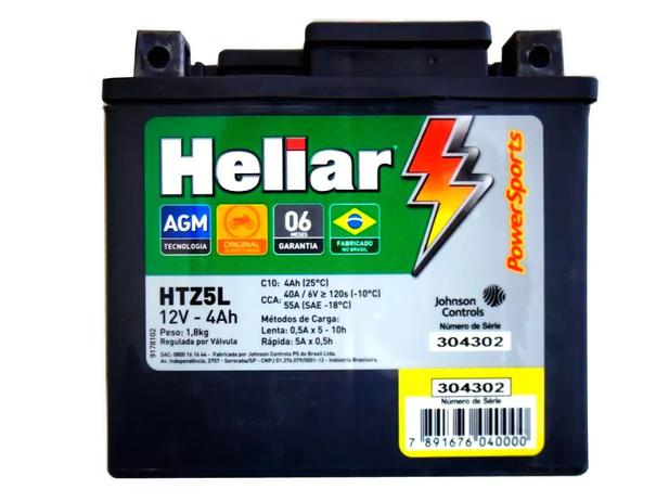 Bateria Heliar 4 Amperes Htz5l Nxr Bros 125 150 160 Ks Htzbl Menor preço em Bateria Heliar 4 Amperes Htz5l Nxr Bros 125 150 160 Ks Htzbl