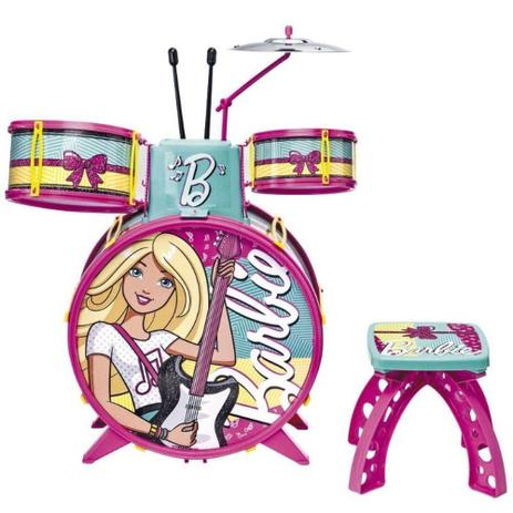 Bateria infantil barbie instrumentos musicais rosa - Fun Menor preço em Bateria infantil barbie instrumentos musicais rosa - Fun