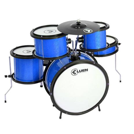 Bateria infantil Luen Pop azul Menor preço em Bateria infantil Luen Pop azul