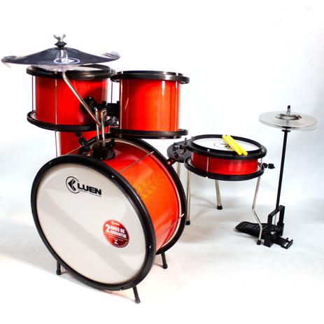 Bateria infantil luen pop vermelha Menor preço em Bateria infantil luen pop vermelha