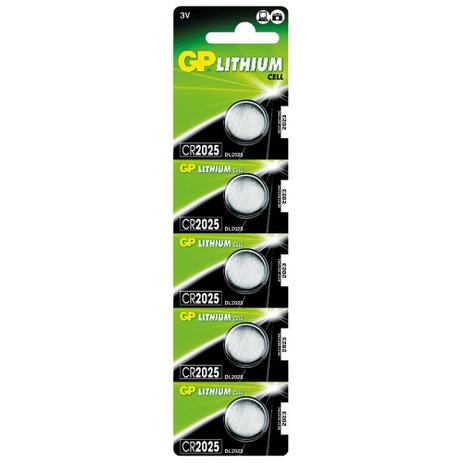 Bateria Lithium GP CR2025 Coin CELL 3V 160 MAH Blister com 5 - Alba eletronicos Menor preço em Bateria Lithium GP CR2025 Coin CELL 3V 160 MAH Blister com 5 - Alba eletronicos