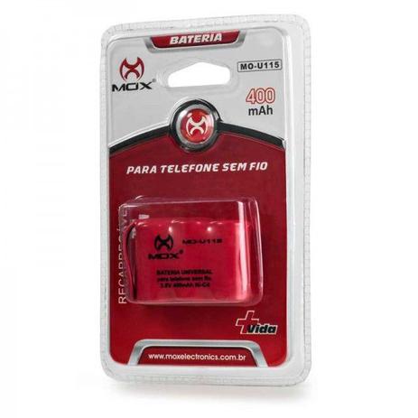 Bateria MO-U115 (3AA, 3.6V, 400mAh) Plug Universal - Mox Menor preço em Bateria MO-U115 (3AA, 3.6V, 400mAh) Plug Universal - Mox