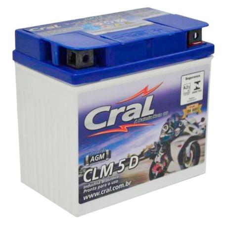 Bateria Moto 5A 12V Selada Cral Polo Positivo Direito Menor preço em Bateria Moto 5A 12V Selada Cral Polo Positivo Direito