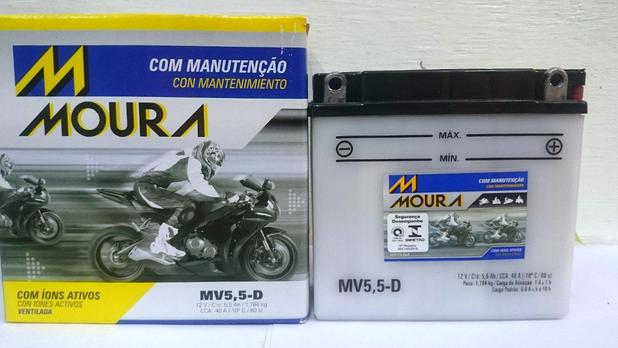 Bateria Moto Ybr 125 2000 2001 2002 2003 Mv5,5D Ref 12n5,5 - Moura é boa?
