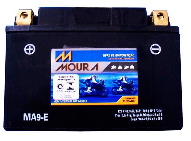 Bateria Moura Moto 9Ah MA9E Selada AGM GSX Blade Shadow Menor preço em Bateria Moura Moto 9Ah MA9E Selada AGM GSX Blade Shadow