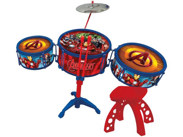 Bateria Musical Acústica Infantil Marvel Avengers - Toyng
