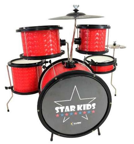 Bateria Musical Infantil Luen Star Kids Com Chimbal Menor preço em Bateria Musical Infantil Luen Star Kids Com Chimbal
