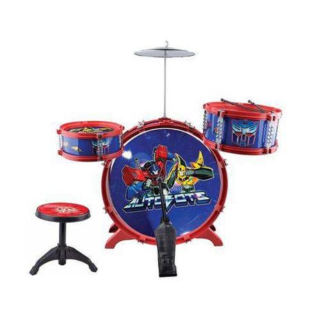 Bateria Musical Infantil Transformers Grande Completa Com Pedal E Banqueta 7 Peças - Art brink Menor preço em Bateria Musical Infantil Transformers Grande Completa Com Pedal E Banqueta 7 Peças - Art brink