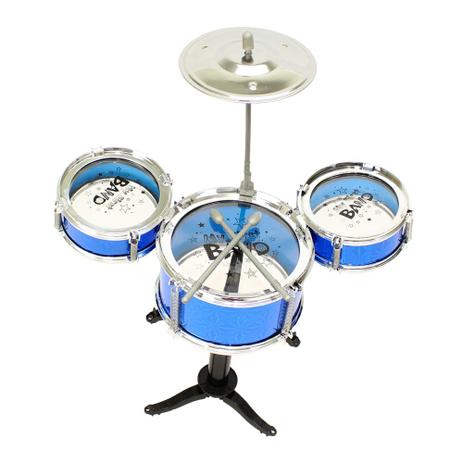 Bateria musical instrumento infantil azul - mc18244az unica - Mega compras Menor preço em Bateria musical instrumento infantil azul - mc18244az unica - Mega compras