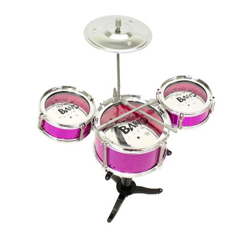 Bateria musical instrumento infantil rosa - mc18244rs unica - Mega compras Menor preço em Bateria musical instrumento infantil rosa - mc18244rs unica - Mega compras