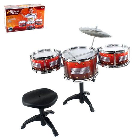 Bateria musical super meu ritimo com banqueta na caixa wellkids - Wellmix Menor preço em Bateria musical super meu ritimo com banqueta na caixa wellkids - Wellmix