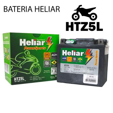 Bateria Original Heliar Htz5l Honda 100 Biz Es / Biz 125 Ks Menor preço em Bateria Original Heliar Htz5l Honda 100 Biz Es / Biz 125 Ks