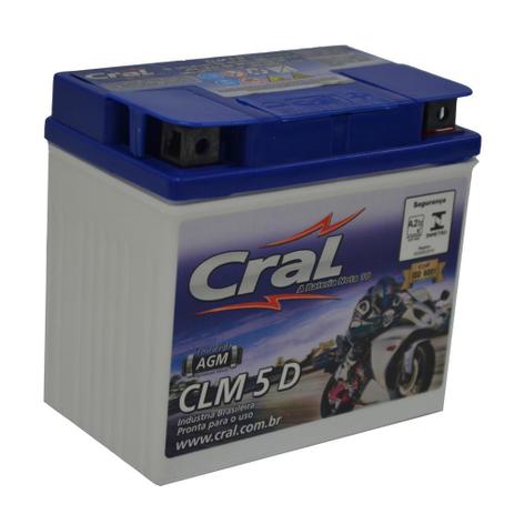 Bateria para moto selada 5Ah polo positivo direito - Cral Menor preço em Bateria para moto selada 5Ah polo positivo direito - Cral