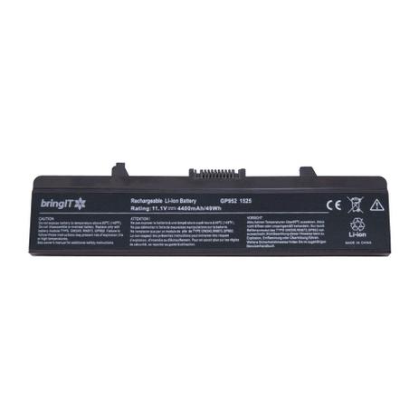 Bateria para Notebook Dell Inspiron 1525 1526 1545 - Marca bringIT Menor preço em Bateria para Notebook Dell Inspiron 1525 1526 1545 - Marca bringIT