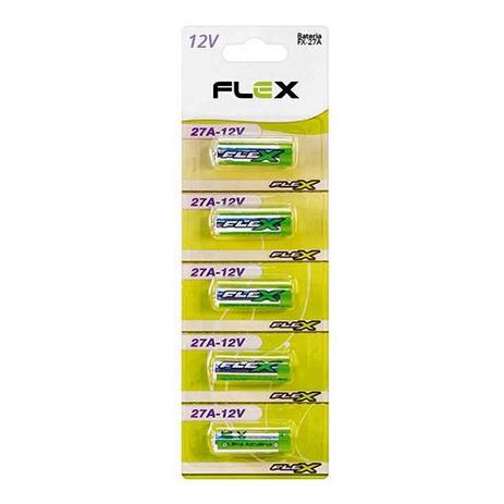 Bateria pilha 27a 12v alcalina cartela com 05 un - Flex gold Menor preço em Bateria pilha 27a 12v alcalina cartela com 05 un - Flex gold