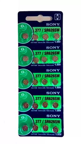 Bateria Pilha para relógio 377 SR626 Sony original cartela com 20 peças Menor preço em Bateria Pilha para relógio 377 SR626 Sony original cartela com 20 peças